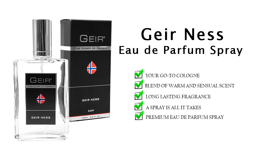 Geir Ness Geir Eau de Parfum Spray For Men - Long Lasting Fresh Cool Scent Fresh 3.4 Fl Oz (Pack of 1) - product information 2