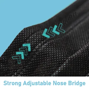Assacalynn Disposable Face Masks 4 Layers, 2022 Upgraded 50PCS Black Mask with White Inside, Breathable Face Mask with Comfortable Flat Elastic Ear Bands 1 Count (Pack of 50) Black - adjustable nose bridge