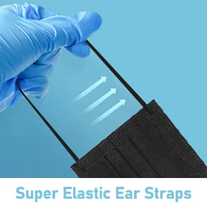 Assacalynn Disposable Face Masks 4 Layers, 2022 Upgraded 50PCS Black Mask with White Inside, Breathable Face Mask with Comfortable Flat Elastic Ear Bands 1 Count (Pack of 50) Black - elastic ear straps
