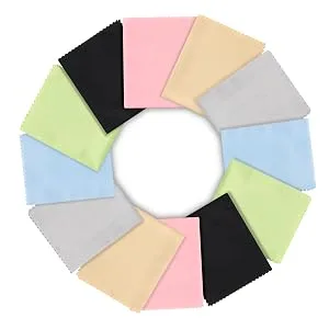 12 Pack Assorted Colors Microfiber Cleaning Cloths - Cleans Lenses, Glasses, Screens, Cameras, iPad, iPhone, Eyeglasses, Cell Phone, LCD TV Screens and More (6X7) - product information 2