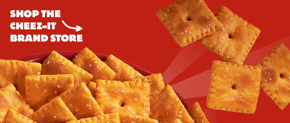 Cheez-It Snap'd Cheese Cracker Chips, Thin Crisps, Lunch Snacks, Double Cheese, 36oz Case (4 Bags) 48 Pack (.75 oz Bags) Double Cheese - Cheez-It with sun rays