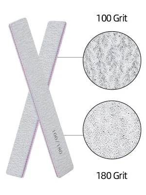 25 Pack Nail Files for Acrylic Nails 100/180 Grit Double Sides Emery Boards Professional Nail Buffering Files Type 1 -25 Count - nail files