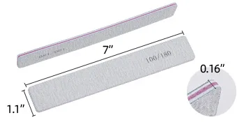 25 Pack Nail Files for Acrylic Nails 100/180 Grit Double Sides Emery Boards Professional Nail Buffering Files Type 1 -25 Count - nail files