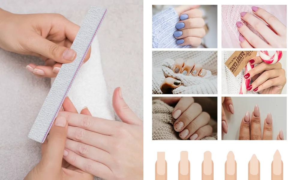 25 Pack Nail Files for Acrylic Nails 100/180 Grit Double Sides Emery Boards Professional Nail Buffering Files Type 1 -25 Count - Nail Files
