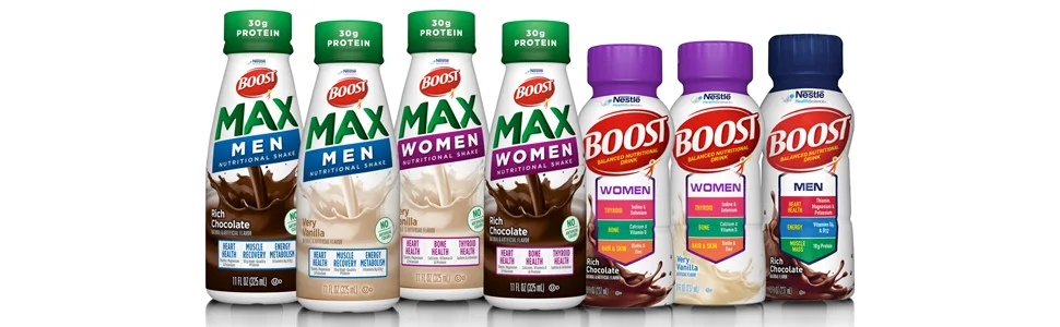 BOOST Max Women Nutritional Drink, Chocolate, 11 fl oz (Pack of 12) Chocolate Women - BOOST