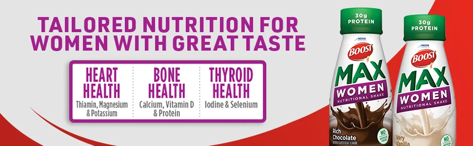 BOOST Max Women Nutritional Drink, Chocolate, 11 fl oz (Pack of 12) Chocolate Women - BOOST Max Women