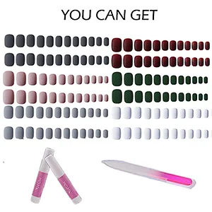 6 Packs (144 Pcs) Matte Short Press on Nails, Acrylic Short False Nails Full Cover Set Artificial Nails Fake Solid Color with Glue Nail File for Women - Matte Short Square Press on Nails