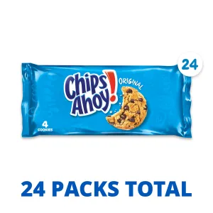 CHIPS AHOY! Original Chocolate Chip Cookies, 24 Total Snack Packs, 4 Boxes (4 Cookies Per Pack) 24 Snack Packs - image