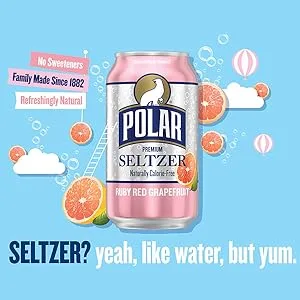 Polar Seltzer Water Black Cherry, 12 fl oz cans, 24 pack - Polar Sparkling Seltzer Water