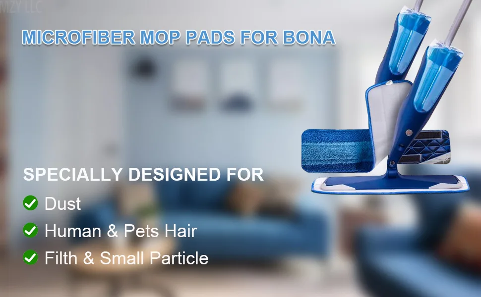 3 Pack for Bona Microfiber Cleaning Pad, Microfiber Mop Pads Compatible with Bona Mop for Bona Hardwood Floor Cleaner 18 Inch Normal Normal - bona dusting pads