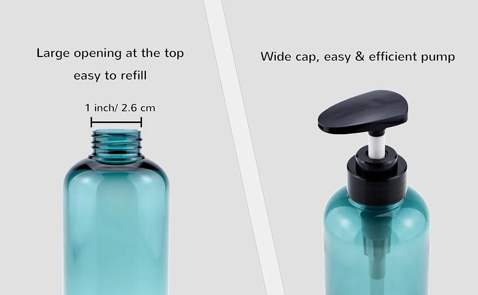 Shampoo and Conditioner Bottles Refillable, 4 Pack Kimqi 10oz/300ml Empty Shower Plastic Soap Dispenser Bottle with Pump for Guest Bathroom Lotion Body Wash - conditioner bottles