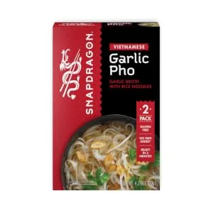 Snapdragon Beef Pho Instant Noodle Packets 4-Pack | 8.4 oz (4 Pack) Beef 8.4 Ounce (Pack of 4) - garlic pho packet