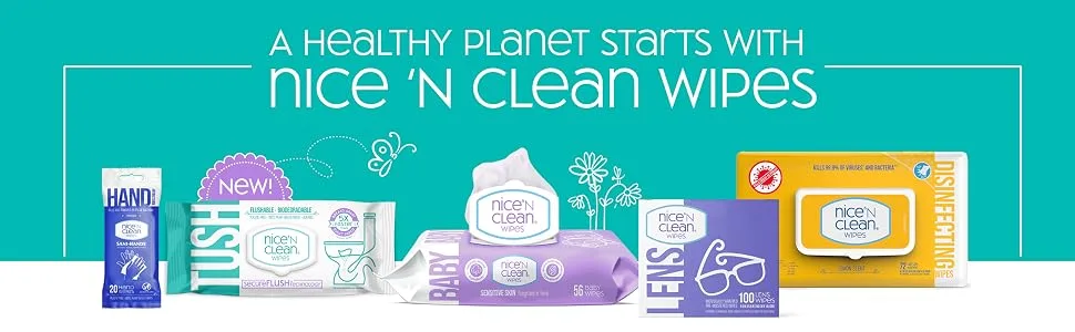 Nice 'N Clean SecureFLUSH Adult Flushable Wipes | Moist Toilet Tissue with Moisturizing Aloe & Vitamin E, 42 Count, Pack of 6 - wipes assortment