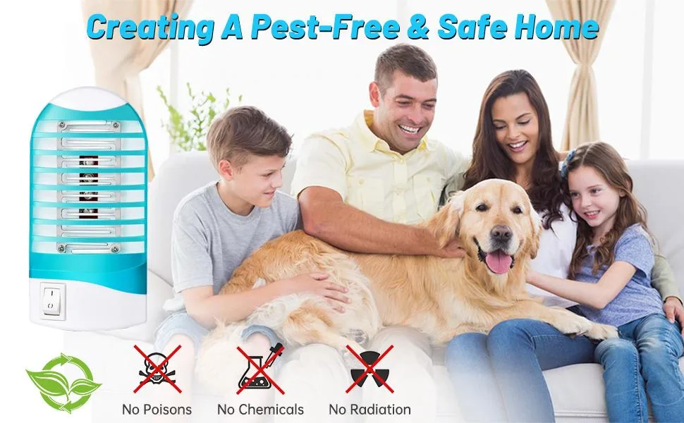 Bug Zapper Indoor Plug in Mosquito Killer Trap Zapper, Electric Gnat Fly Trap Zapper for House Indoor Bug Killer Light Eliminates Flying Pests for Home 4 Pack - mosquito zapper indoor mosquito repellent gnats killer trap control for home lamp light
