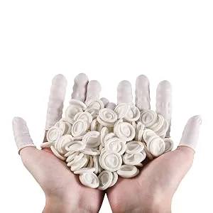 400 Count Latex Finger Cots Small Fingertip Gloves Disposable Finger Rubber Tips Protector Anti-Static Small (Pack of 400) - product information 2