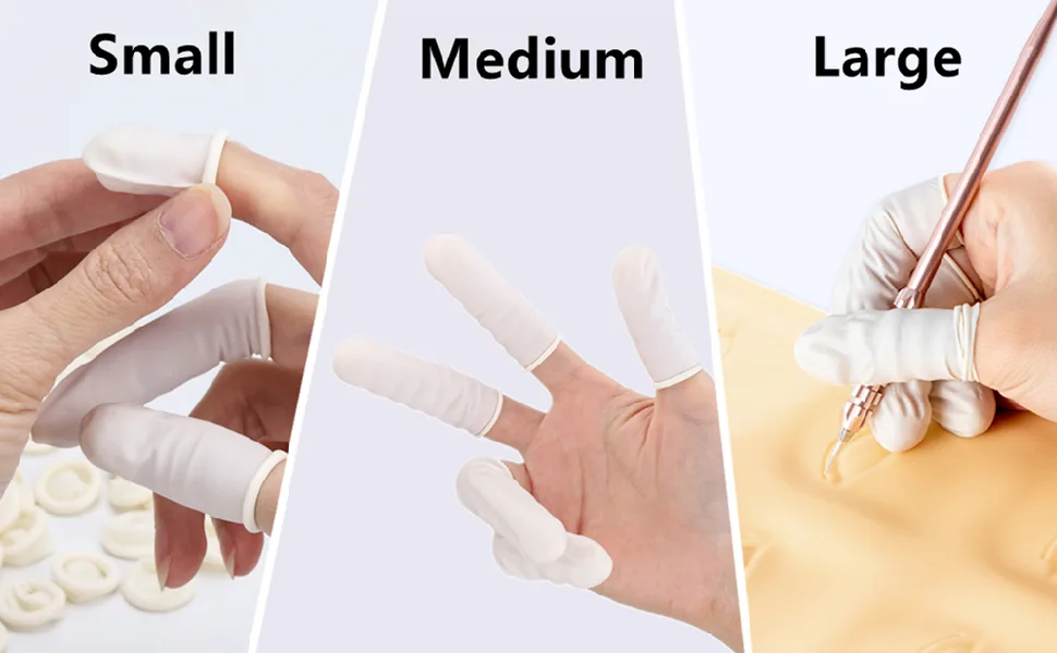 400 Count Latex Finger Cots Small Fingertip Gloves Disposable Finger Rubber Tips Protector Anti-Static Small (Pack of 400) - product information 4