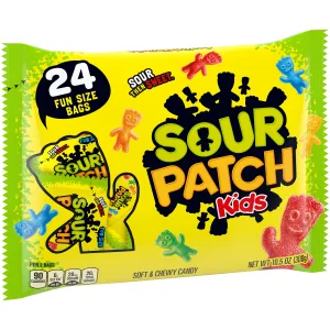 SOUR PATCH KIDS Soft & Chewy Candy, Halloween Candy, 24 Count (Pack of 6) Mixed-Fruit 24 Count (Pack of 6) - image