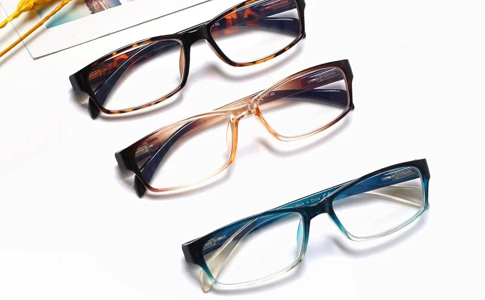 Computer Reading Glasses for Women and Men 6 Pack Blue Light Blocking Spring Hinge Readers 5 Black 3.0 x - Computer Reading Glasses for Women and Men 6 Pack