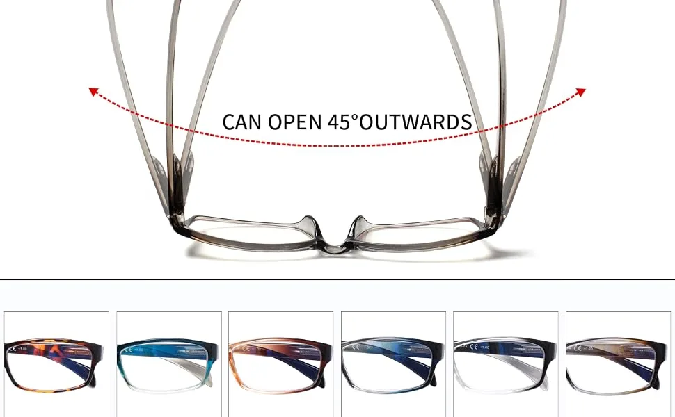Computer Reading Glasses for Women and Men 6 Pack Blue Light Blocking Spring Hinge Readers 5 Black 3.0 x - Computer Reading Glasses for Women and Men 6 Pack Blue Light Blocking Spring Hinge Readers