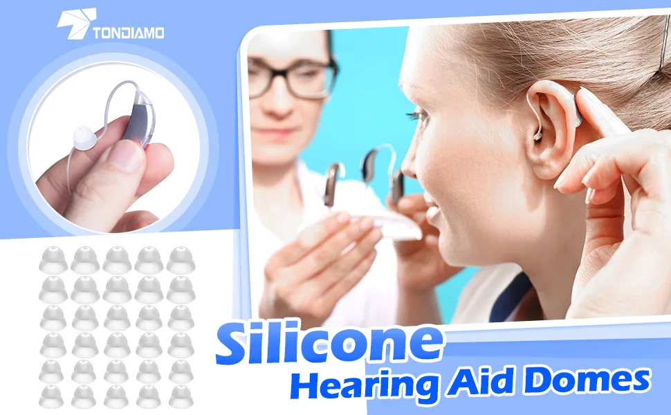 30 Packs Dome Hearing Aid Silicone Hearing Aid Domes Hearing Aid Power Domes Medium Power Domes Small Close Domes Ear Tips Hearing Direct Domes Large Power Dome for Hearing Resound Accessories (White) - product information 1