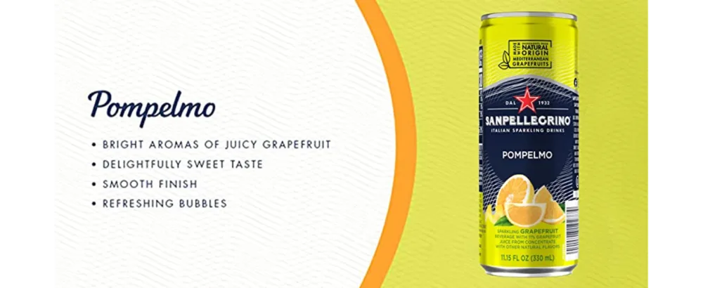 Sanpellegrino Italian Sparkling Drink Pompelmo, Sparkling Grapefruit Beverage, 24 Pack of 11.15 Fl Oz Cans - Pompelmo