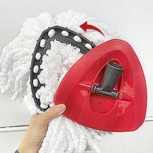 4 Pack Spin Mop Replacement Head - Includes 1 Rotating Mop Base - EasyWring Mop Refills Compatible with O Cedar Mop Replace Head, Microfiber Mmops for Floor Cleaning for Triangle Spin Mop 4 Pack White - 4 Pack Spin Mop Replacement Head