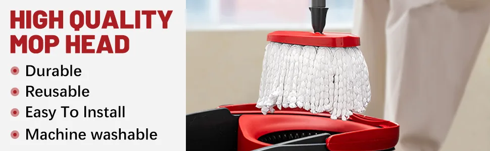 4 Pack Spin Mop Replacement Head - Includes 1 Rotating Mop Base - EasyWring Mop Refills Compatible with O Cedar Mop Replace Head, Microfiber Mmops for Floor Cleaning for Triangle Spin Mop 4 Pack White - Compatible with o cedar spinning mop bucket