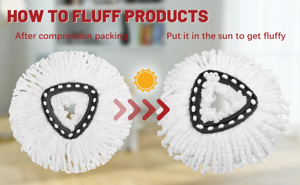 4 Pack Spin Mop Replacement Head - Includes 1 Rotating Mop Base - EasyWring Mop Refills Compatible with O Cedar Mop Replace Head, Microfiber Mmops for Floor Cleaning for Triangle Spin Mop 4 Pack White - mop replace head