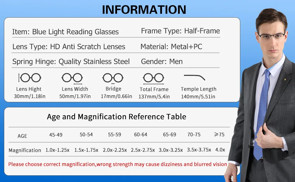 Anourney 3-Pack Reading Glasses for Men, Lightweight Metal Half Frame Blue Light Blocking Computer Readers, Filter UV Ray/Computer Glare with Spring Hinge Eyeglasses(3PCS Black,+1.25) 3 Pack(black) 1.25 x - reading glasses