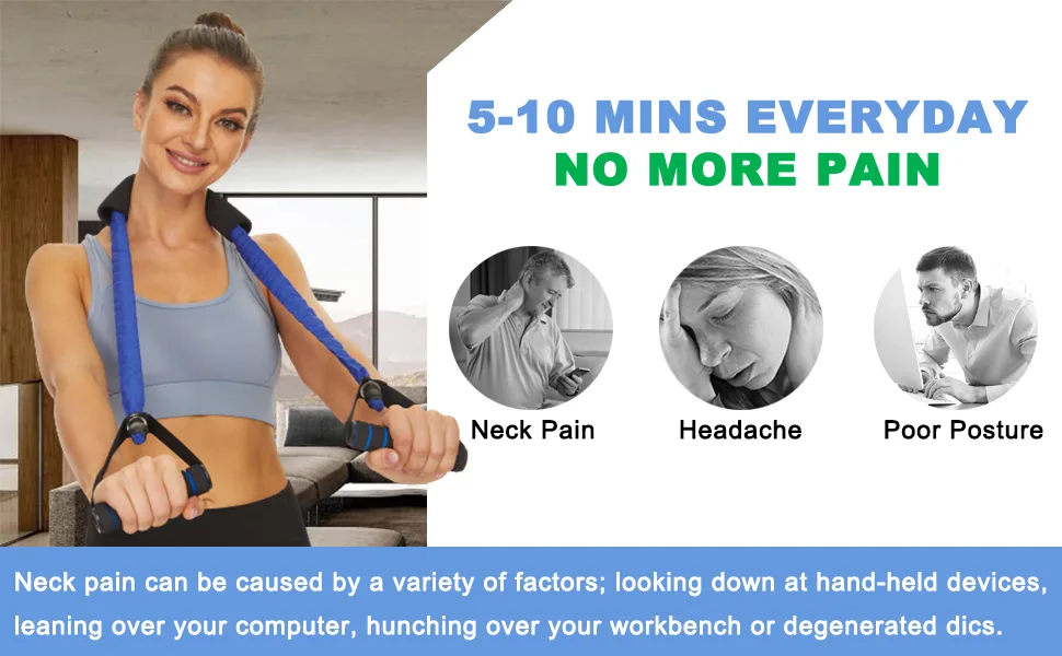 Neck Stretcher Exerciser, Cervical Traction Device for Neck Pain Relief and Cervical Spine Alignment. Portable Neck Traction Exerciser for Home/Office, Neck and Shoulder Relaxer Easy to Pull - 30-35 Pound - Neck Stretcher Exerciser, Cervical Traction Device for Neck Pain Relief Cervical Spine Alignment.