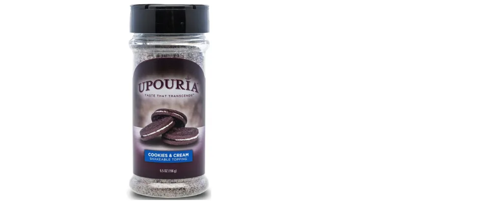 Upouria Cookies & Cream Shakeable Topping, 5.5 Ounce Jar - product large