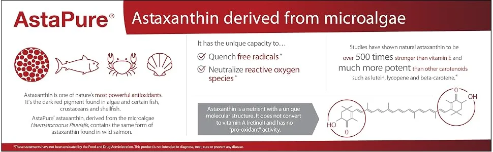 Healthy Origins Astaxanthin Triple Strength - 12 mg. - 60 Softgels - product information 1