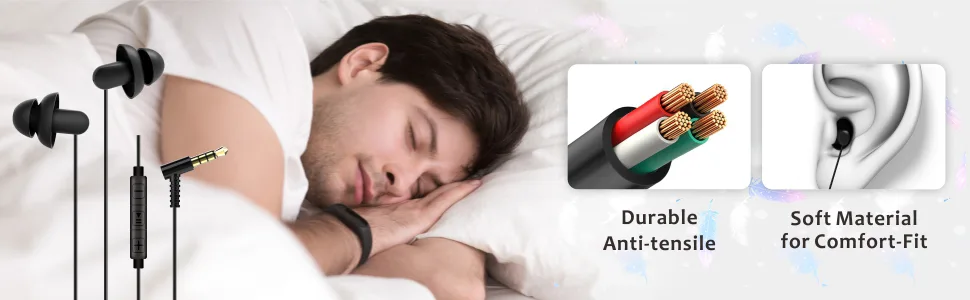 Hearprotek Sleep Earbuds - Black - comfortable ear buds for sleeping