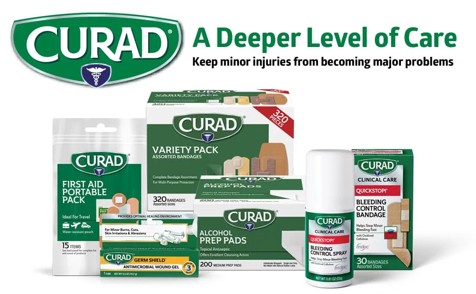 CURAD Alcohol Prep Pads (Pack of 4 Boxes) | 400 Pieces of Medium Isopropyl Alcohol Wipes Individually Wrapped | First Aid Alcohol Swabs for Cuts & Scrapes | Medical Alcohol Pads for General Cleansing 400 Count Prep Pads - CURAD Prep Pads