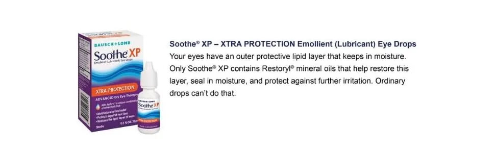 Bausch + Lomb Soothe XP Lubricant Eye Drops, Xtra Protection Formula, 0.5 Ounce/15 ml Pack of 1 - product information 2