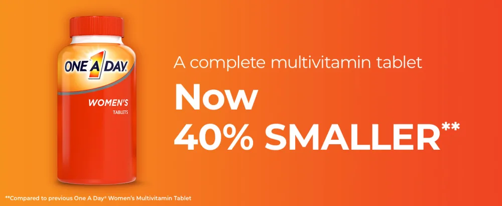 ONE A DAY Womens Complete Daily Multivitamin with Vitamin A, B , C, D, and E, Calcium and Magnesium, Immune Health Support, 200 Count New - A complete multivitamin tablet now 40% smaller