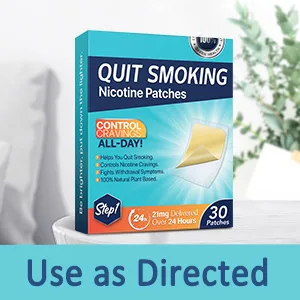 Quit Smoking Nicotine Patches, Step 1 to Quit Smoking, 21mg Delivered Over 24 Hours, Nicotine Transdermal System Patch, Smoking Aid to Help Quit Smoking 30 Patches. Step1-30PC - Quit Smoking Nicotine Patches