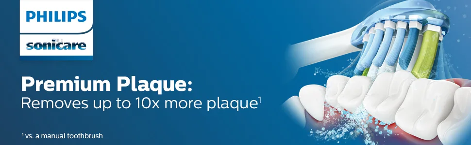 Philips Sonicare Genuine C3 Premium Plaque Control Replacement Toothbrush Heads, 2 Brush Heads, White, HX9042/65 White 2 Count (Pack of 1) - Sonicare premium plaque brush heads