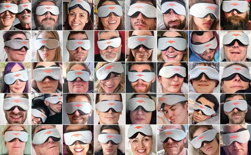 Manta Sleep Mask - 100% Light Blocking Eye Mask, Zero Eye Pressure, Comfortable & Adjustable Sleeping Mask for Women Men, Perfect Blindfold for Sleep/Travel/Nap/Shift Work Gray 1 Count (Pack of 1) - Manta Sleep Mask is fully adjustable for a perfect fit to different face shapes for maximum comfort