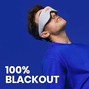 Manta Sleep Mask - 100% Light Blocking Eye Mask, Zero Eye Pressure, Comfortable & Adjustable Sleeping Mask for Women Men, Perfect Blindfold for Sleep/Travel/Nap/Shift Work Gray 1 Count (Pack of 1) - manta sleep mask total blackout light blocking blindfold blind no light leaks