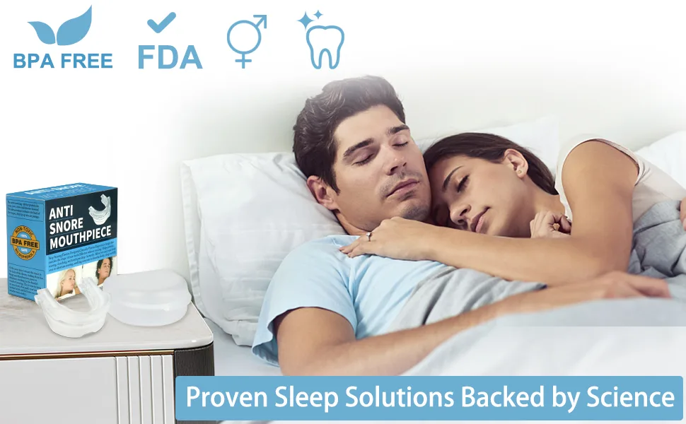 Anti Snoring Device,Helps Stop Snoring Anti Snoring Mouthpiece,Snoring Solution Anti-Snoring Mouth Guard Comfortable and Adjustable White - product information 1