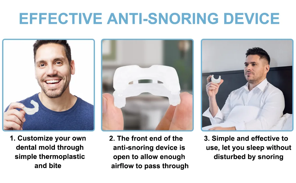 Anti Snoring Device,Helps Stop Snoring Anti Snoring Mouthpiece,Snoring Solution Anti-Snoring Mouth Guard Comfortable and Adjustable White - product information 7
