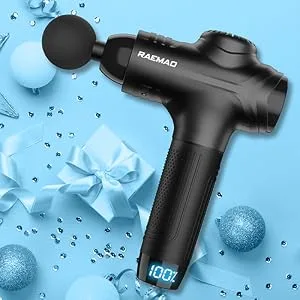 RAEMAO Massage Gun Deep Tissue, Electric Muscle Massager Percussion Massage Gun for Athletes, Handheld Deep Tissue Massager,Black - Massage gun