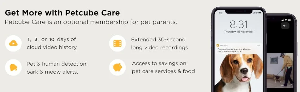 2017 Item  Petcube Bites Pet Camera with Treat Dispenser Matte Silver - Petcube Care subscription service
