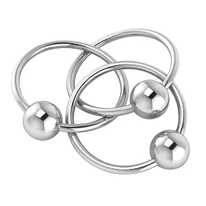 Krysaliis Sterling Silver Baby Teether and Rattle, Three Ring - Sterling Silver Three Ring Teether & Rattle by Krysaliis