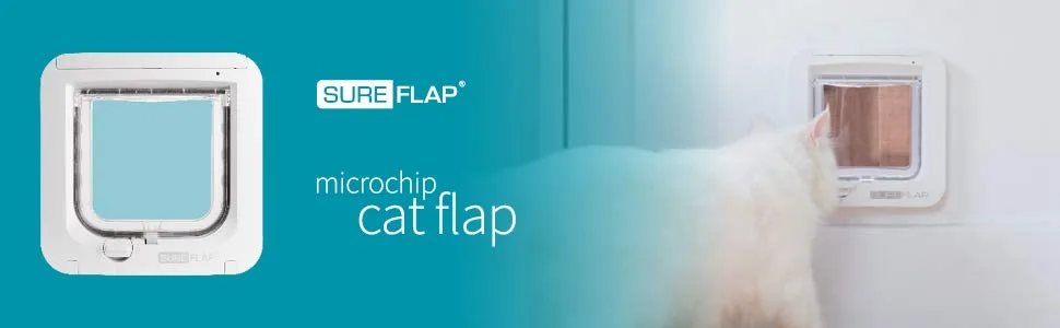 SureFlap - Sure Petcare Microchip Cat Flap, White, Scans Pet's ID on Entry, Check Your Cat's Size,Flap Opening is 4 3/4 (H) by 5 5/8 (W) - product information 1