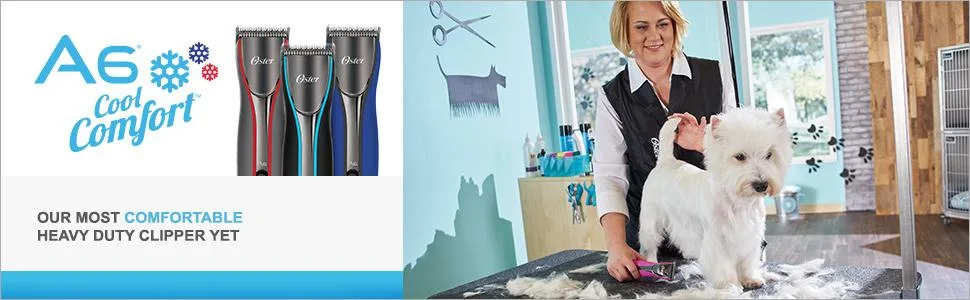 Oster A6 Cool Comfort Heavy Duty Clipper with Detachable Blade #10 Oster A6 Cool Comfort Heavy Duty Clipper With Detachable #10 Blade, Aqua Sky - product information 1