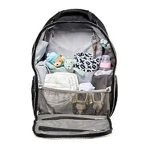 Itzy Ritzy Diaper Bag Backpack  Large Capacity Boss Backpack Diaper Bag Featuring Bottle Pockets, Changing Pad, Stroller Clips and Comfortable Backpack Straps, Vanilla Latte - diaper bag, diaper bag backpack, boss backpack, itzy ritzy