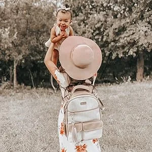 Itzy Ritzy Diaper Bag Backpack  Large Capacity Boss Backpack Diaper Bag Featuring Bottle Pockets, Changing Pad, Stroller Clips and Comfortable Backpack Straps, Vanilla Latte - itzy ritzy, diaper bag, boss backpack, vanilla latte