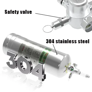 MagTool 2.5-4L Aquarium CO2 Generator System Carbon Dioxide Reactor Kit with Regulator and Needle Valve 4L with Solenoid - Safety valve + 304 stainless steel
